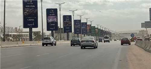 10 sequence lamp posts before cairo alex desert gates 3x6 meters opposite to dandy mall outdoor advertising in Egypt