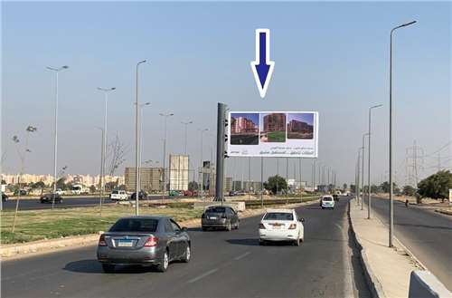 unipole two faces - lightened (flex) - size : 10m x 5m - at the end of mall of egypt bridge - wahat road