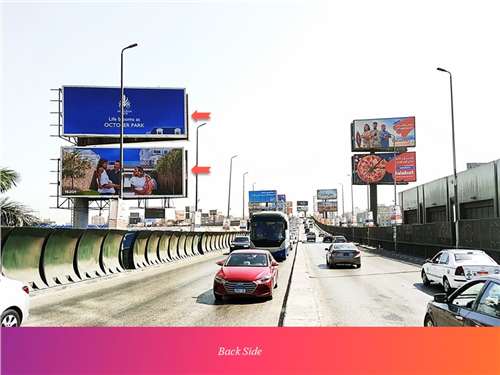 Double decker 6 of october bridge Cairo Egypt billboards advertising 