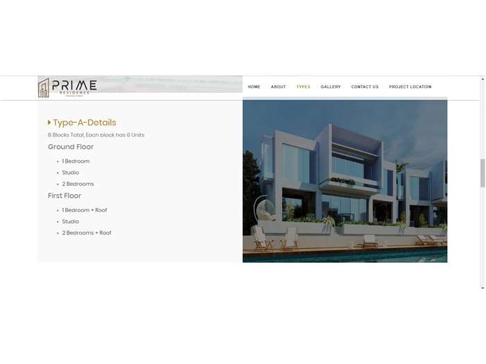 Prime residence web development 