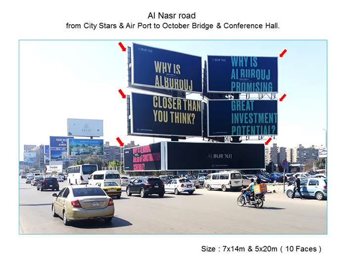 Butterfly 7x14 billboard and 2 megas on El nasr street nasr city 
