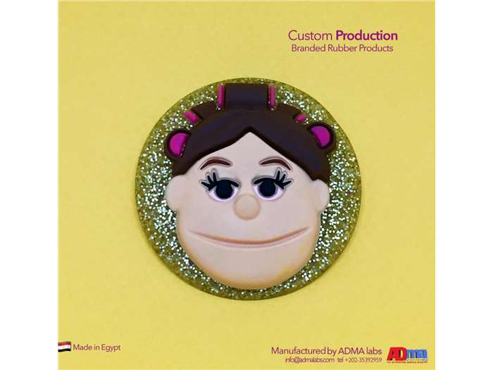 Giveaway Customized rubber button, sticker and Magnet For Abla Fahita 
