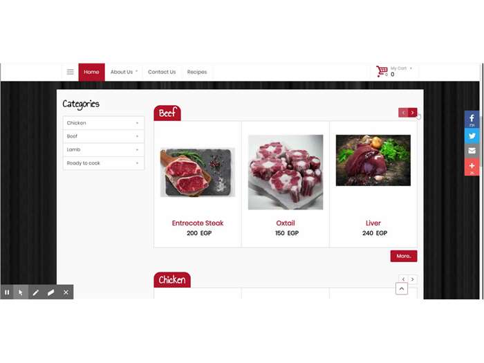 Developing E-commerce website for Meat chop fresh food 