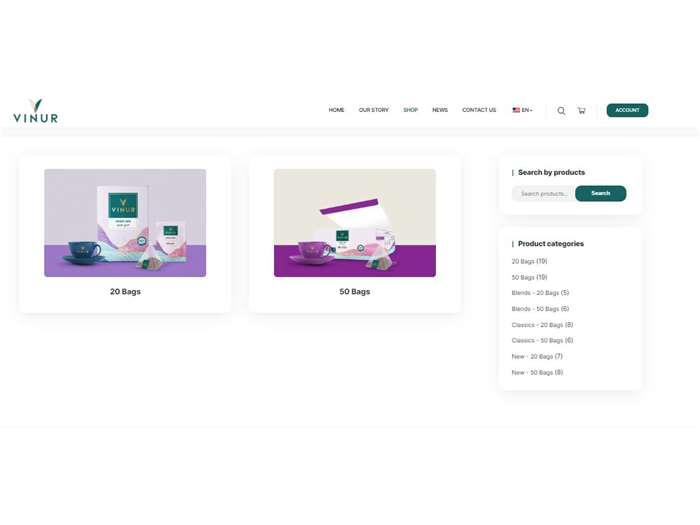 Vinur E_Commerce Website - Web Development & Design 