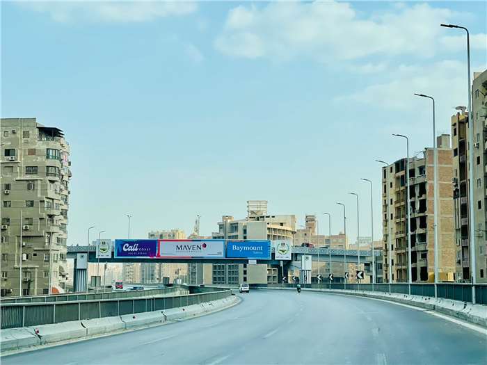 5x44 meters mirror two faces ring road extension (Mariottia corridor ) heading to Sheikh zayed and Mohandesin outdoor advertising egypt