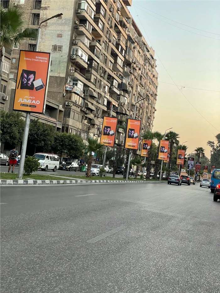 11 fanous size( 1.5m x 2m) el khalida el maamoun street infront of hardees and tikka, masr el gdeeda , outdoor advertising egypt