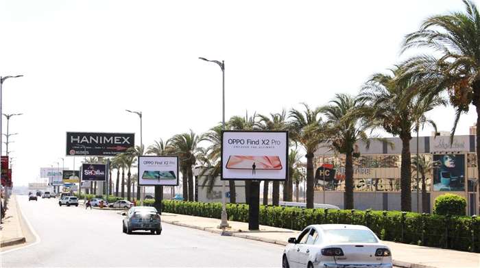 Mini Pole 4 W x 3H MehwarRd. in front of Mall of Arabia heading to 6 of October. Existing QTY: 9 units, outdoor advertising egypt