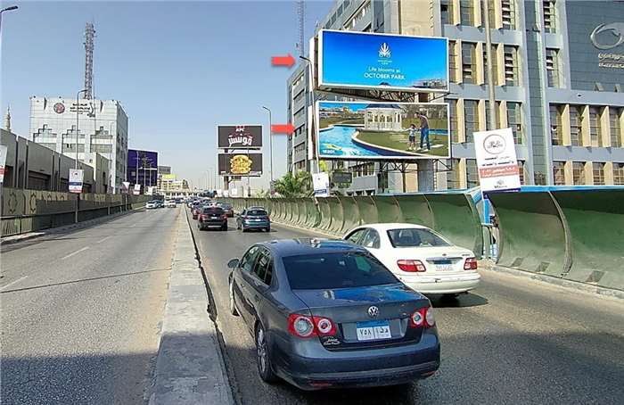 Double decker 6 of october bridge Cairo Egypt billboards advertising 