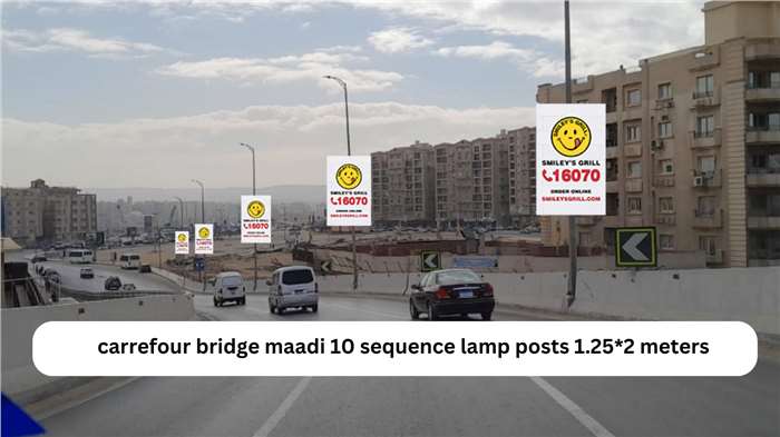 carrefour bridge maadi 10 sequence lamp posts 1.25*2 meters 